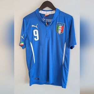 Puma Italia Soccer Jersey, Home Shirt #9 Mario Balotelli, Size S